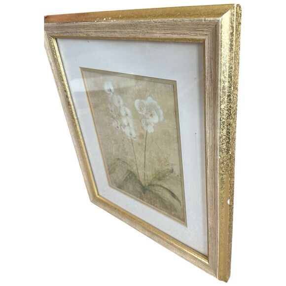 Framed Botanical Wall Art Prints Set of 2 Gold Wood Frame Neutral Floral Vintage - Picture 13 of 15